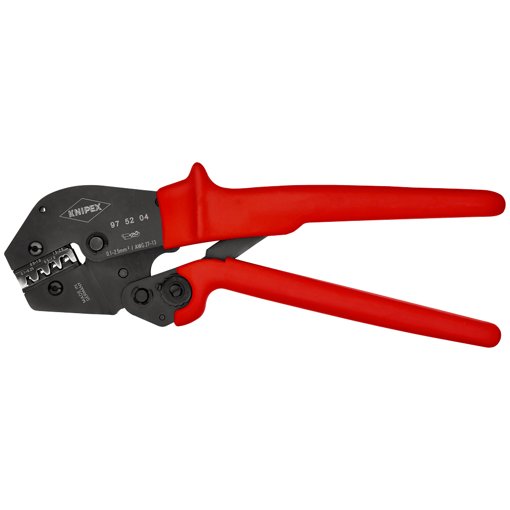 Crimpzange 250 mm, 0.1-2.5mm², F-Crimp, Zweihandbedienung, brüniert