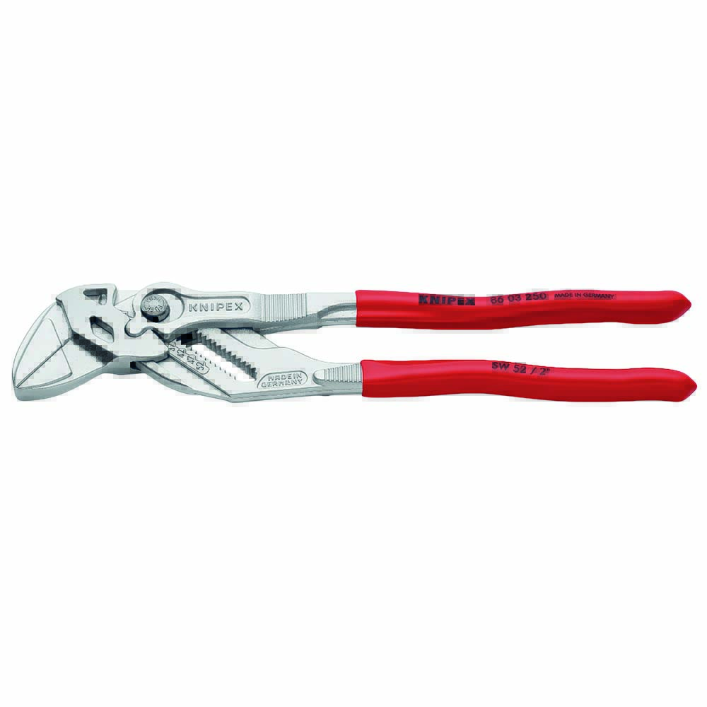 Zangen-Ratschschlüssel bis 46mm mit Parallel-Spannbacken und Druckknopf