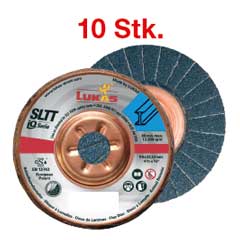 10 Stk.Fächerschleifscheibe ,SLTT PREMIUM,2in1,ZK,Typ 28,gerade