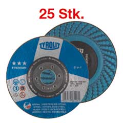 25 Stk.Schruppscheiben PREMIUM 115mm A24-BF Rondeller Stahl/Inox/Guss/Alu