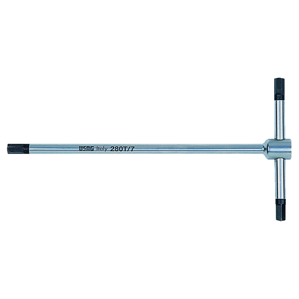 T-Griffschlüssel 6-Kant-Inbus, 3-seitig verwendbar, Schlüsselweite: 4mm, Länge der Klinge: 180mm