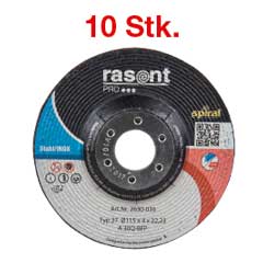 10 Stk.Schruppscheibe RASANT PRO 230x6mm A30Q-BFP Stahl/Inox ROBUST,Typ 27
