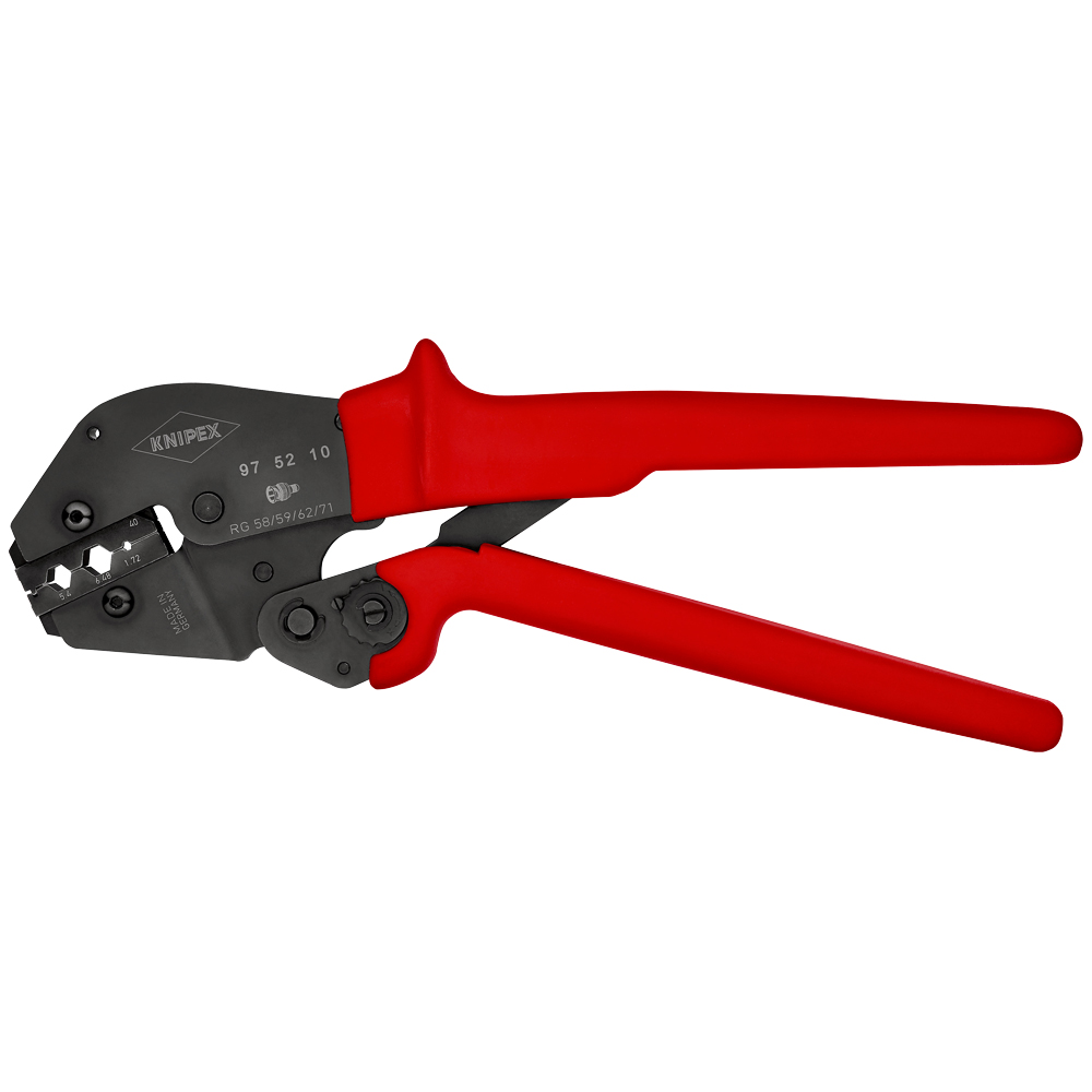 Crimpzange 250 mm, Hexagonal-u. Tyco Crimp, Zweihandbedienung, brüniert