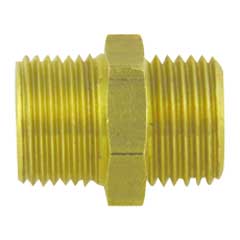 Doppelnippel aus Messsing, Aussengewinde AG: 1/8"/1/8"