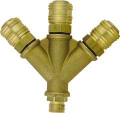 Y-3-fach-Verteiler G 1/2" mit 3 Kupplungs-Weibchen