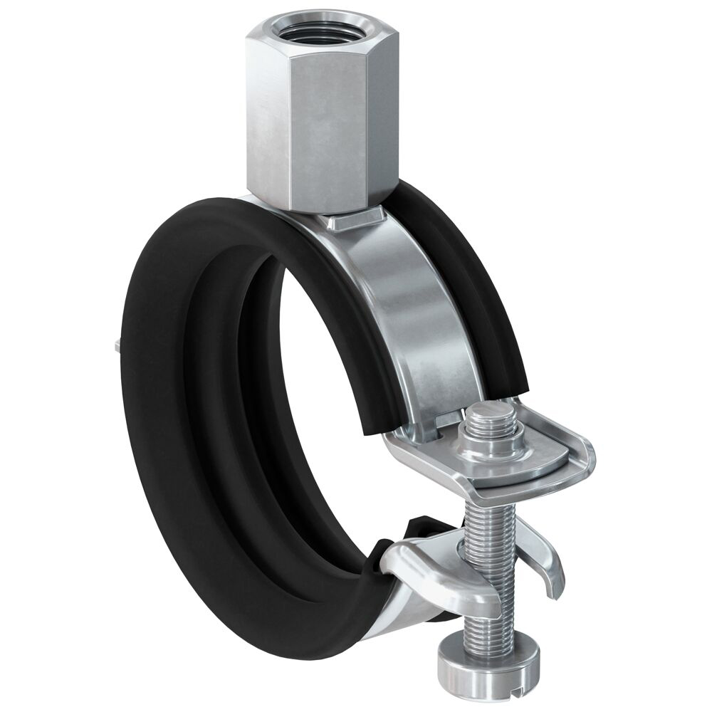 Gelenkrohschelle FGRS Universal, Anschlußgewinde M8/M10 galv. verzinkt, Spannbereich: 60 - 66mm