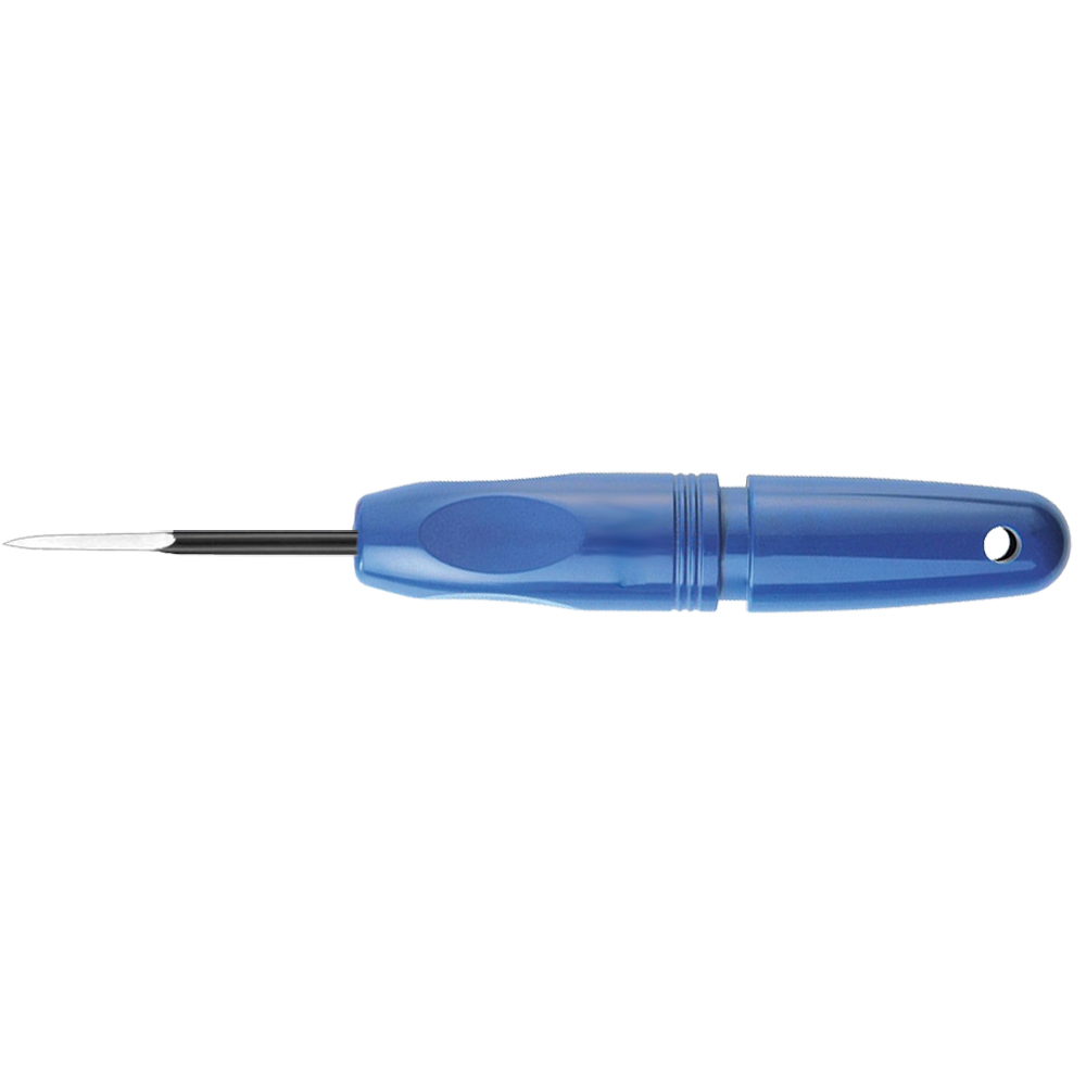 Mini-Schaber YT1100/3,2x75mm komplett mit blauem Kunststoffgriff