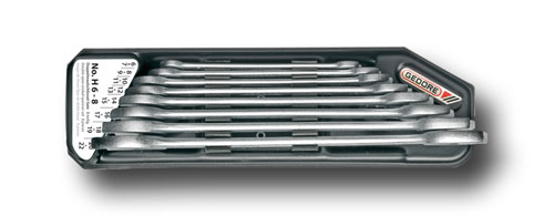 Doppelmaulschlüssel-Satz im Halter 8-tlg 6-22 mm, H 6-8