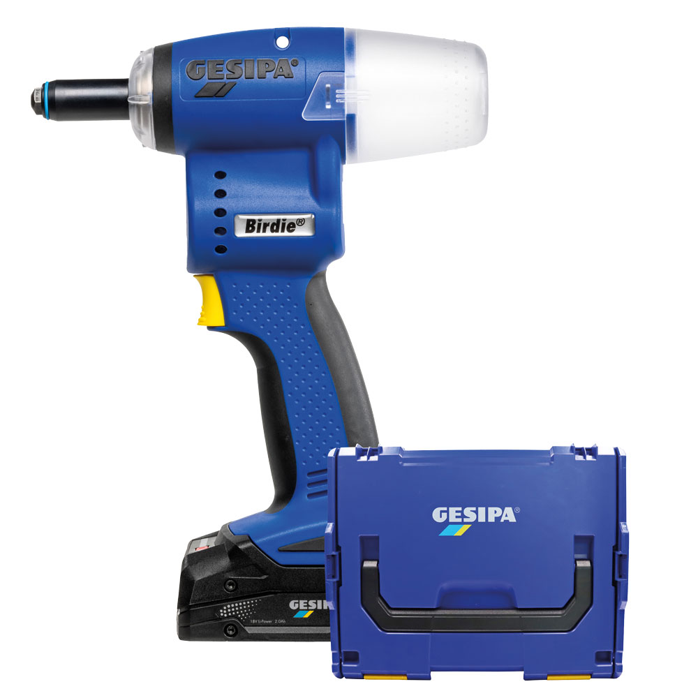 Akku-Nietpistole Gesipa Birdie1 18V mit L-Box 1x2,0Ah Akku und Ladegerät