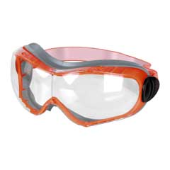 Schutzbrille POLY-1 kratzfest, beschlagfrei,UV-beständig, Rahmen: rot, Ausführung: belüftet, 1 Stück