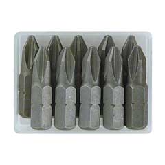 10 Stück Philips-Bits 1/4" Nr.2,25mm lang in Box,für längste Standzeit