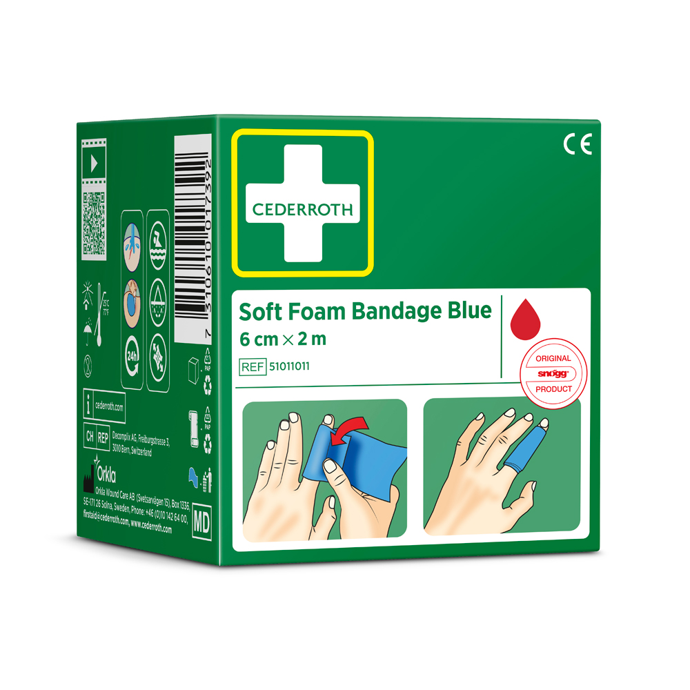 CEDERROTH Soft Foam Bandage, Taschenformat,elastische Binde,blau