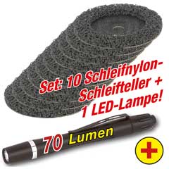 10 Stück SchleifnylonHartfaserteller 125x22mm zum Entrosten und Reinigen