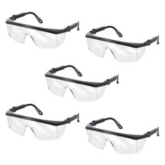 Bügelschutzbrille POLY 3, klar, 5 Stück EN 166 UV-Schutz, verstellbare Bügel