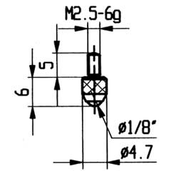 Messeinsatz Modell 16 für alle Messuhren mit Innengewinde M2,5