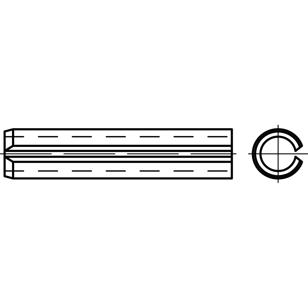 Spannstifte ISO 13337/7346 FEDERSTAHL, BLANK UNVEREDELT, Durchmesser: 3mm, Länge in mm: 12mm
