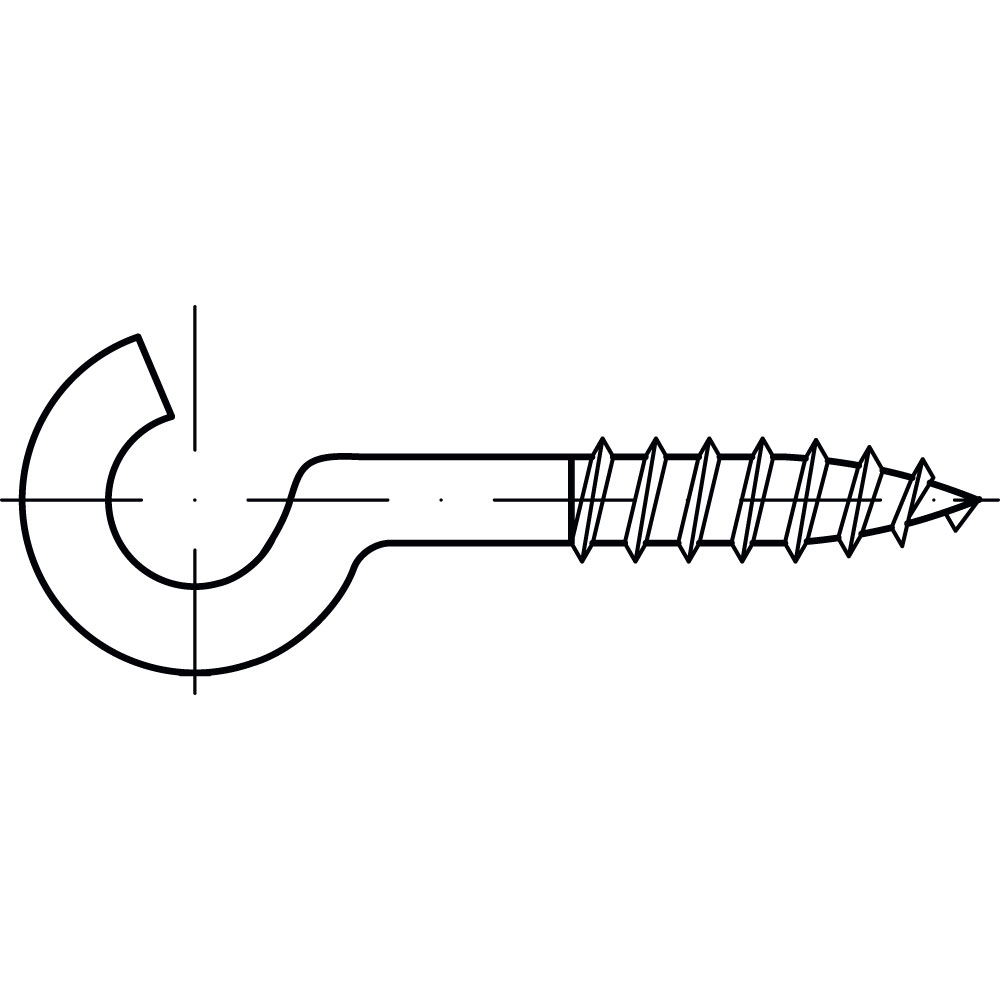 Geb.-Schr.haken St. A2K Typ 11, galvanisch verzinkt, Gewindenenndurchmesser: 2,3mm, Länge: 30mm