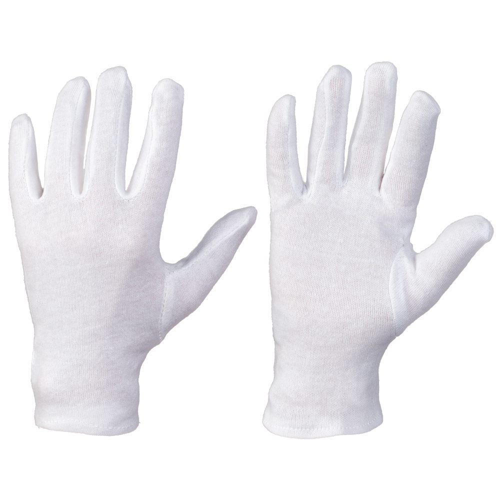 Baumwollhandschuh Trikot weiß, 100% Baumwolle, Cat.I, Größe: 8