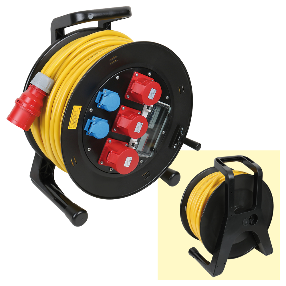 Kabeltrommel 400/230V/16A,25m 5x4,0mm² Baurobust K35,3x400V/2x230V/16A,IP44