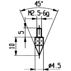 Messeinsatz Modell 4 für alle Messuhren mit Innengewinde M2,5