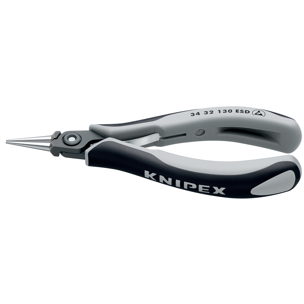 PräzElektronik-Greifz. 135mm ESD, runde brüniert, poliert