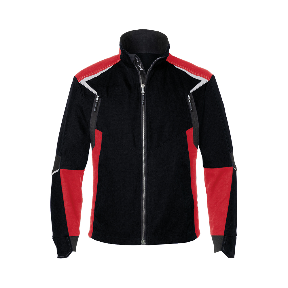 Jacke,, Bodyforce 1125,65% PE,35% BW,ca.260g/m², Farbe: schwarz/rot, Größe: XS