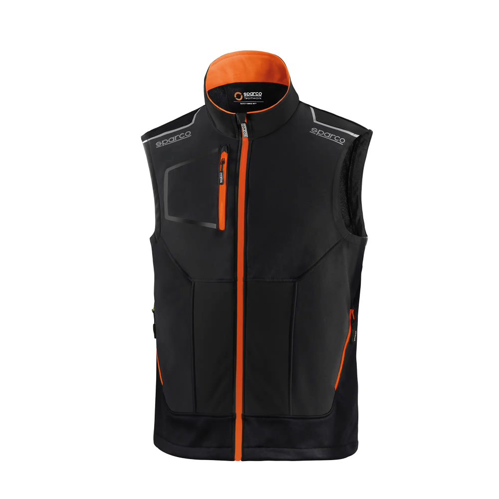SPARCO Weste Light, Größe: 2XL, Farbe: schwarz/orange