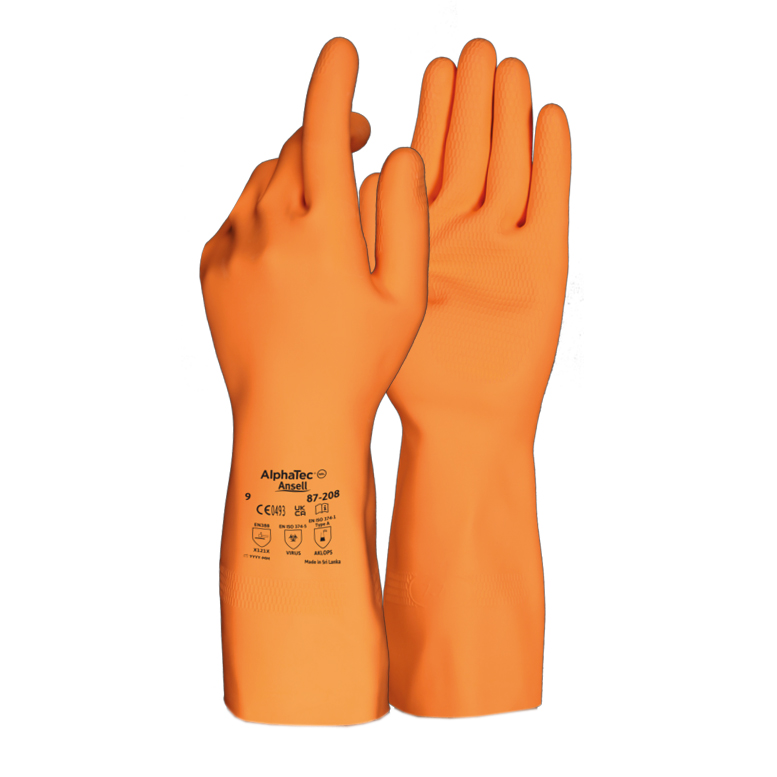 Latex Handschuhe orange, Größe: 9