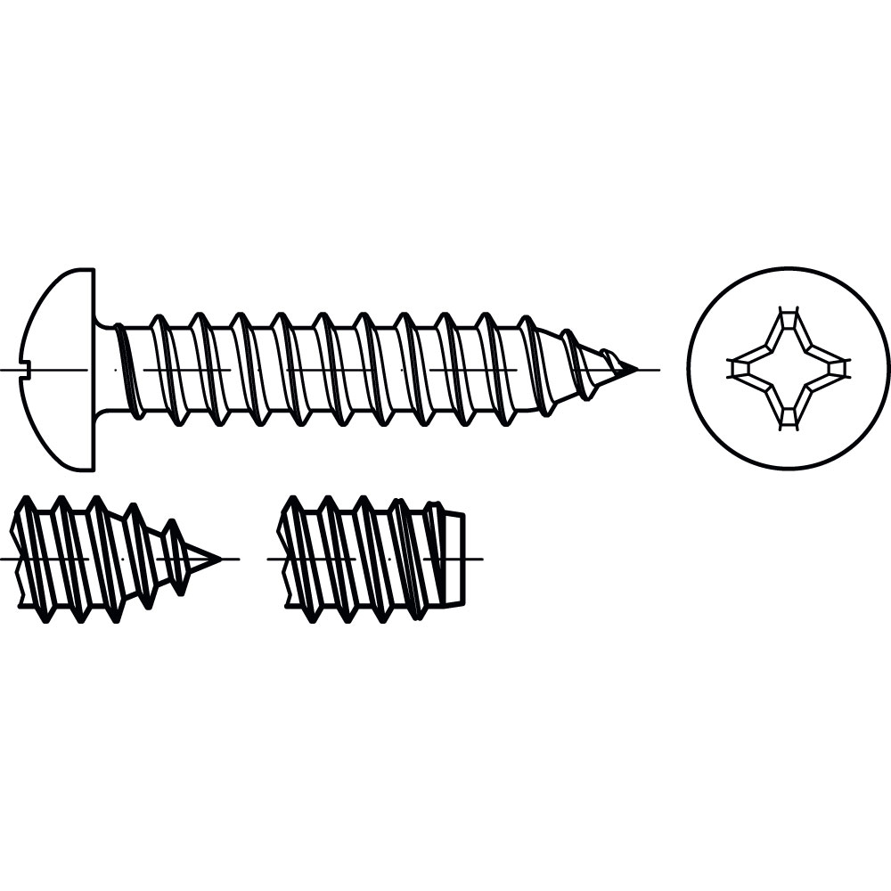 Blechschrauben DIN 7981 A4 3,5 x 6,5 ROSTFREI MIT SPITZE PHILLIPS VE=*100