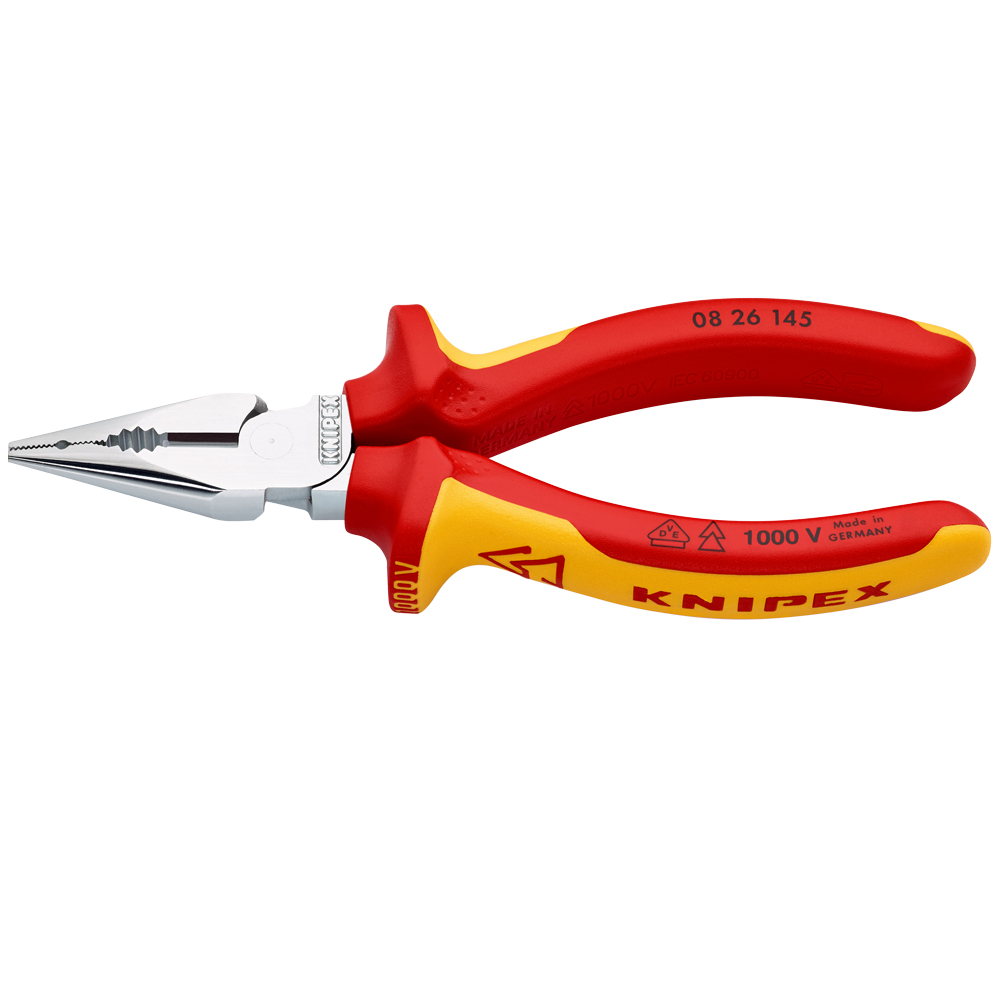 KNIPEX Spitzkombizange 145 mm, VDE gepr. verchromt