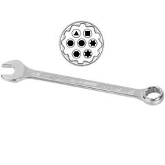 Gabel-Ringschlüssel 32mm+1 1/4"+E40+XZN +Ribe,Chrom-Van,verchromt,15°abgewinkelt