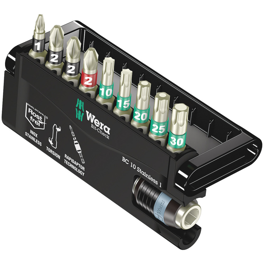 Bits-Satz INOX-PH/PZ/TX 10-teilig,mit Futter,für rostfreie Verschraubung