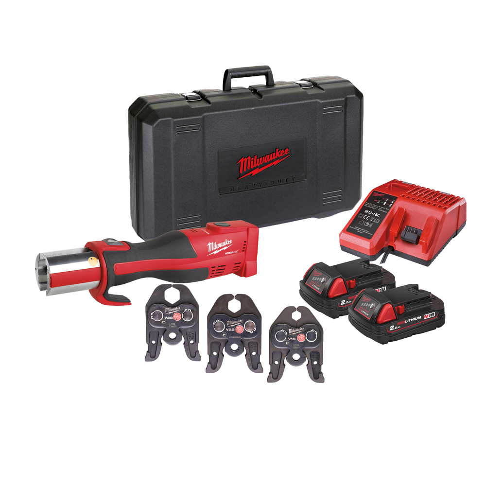 Akku-Presswerkzeug MILWAUKEE 18V M18BLHPT-202CV-Set bürstenlos Sani.