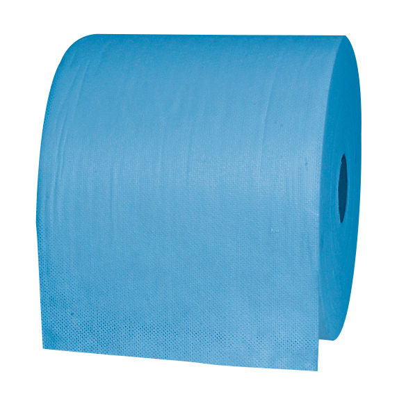 Recyclingpapier-Rolle 2-lagig blau 1000 Abrisse/36x36cm,360m lang,INDUSTRIE