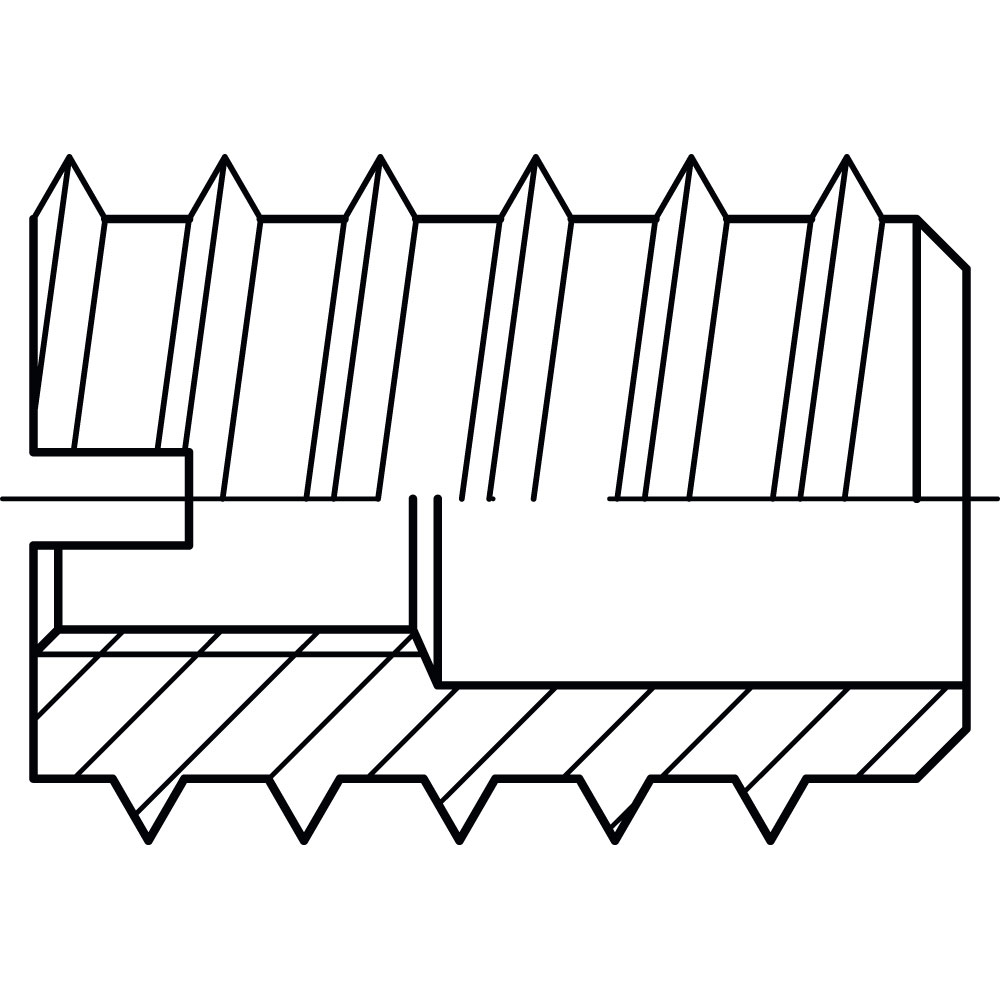 Einschraubmutter DIN 7965 ST A2K M 6 x20 AUSSENØ 12MM GALV. VERZINKT VE=100