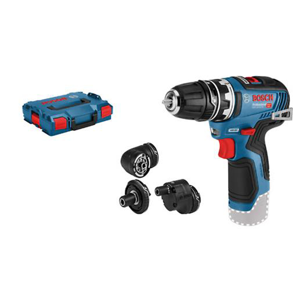 Akku-Bohrschrauber Bosch GSR 12V-35 mit Koffer u. Adaptern o. Akku u. Ladeg.