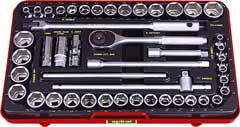 6-Kant-Nuss-Kassette 1/2" mm+Zoll 8-32mm und 3/8" - 1 1/4"