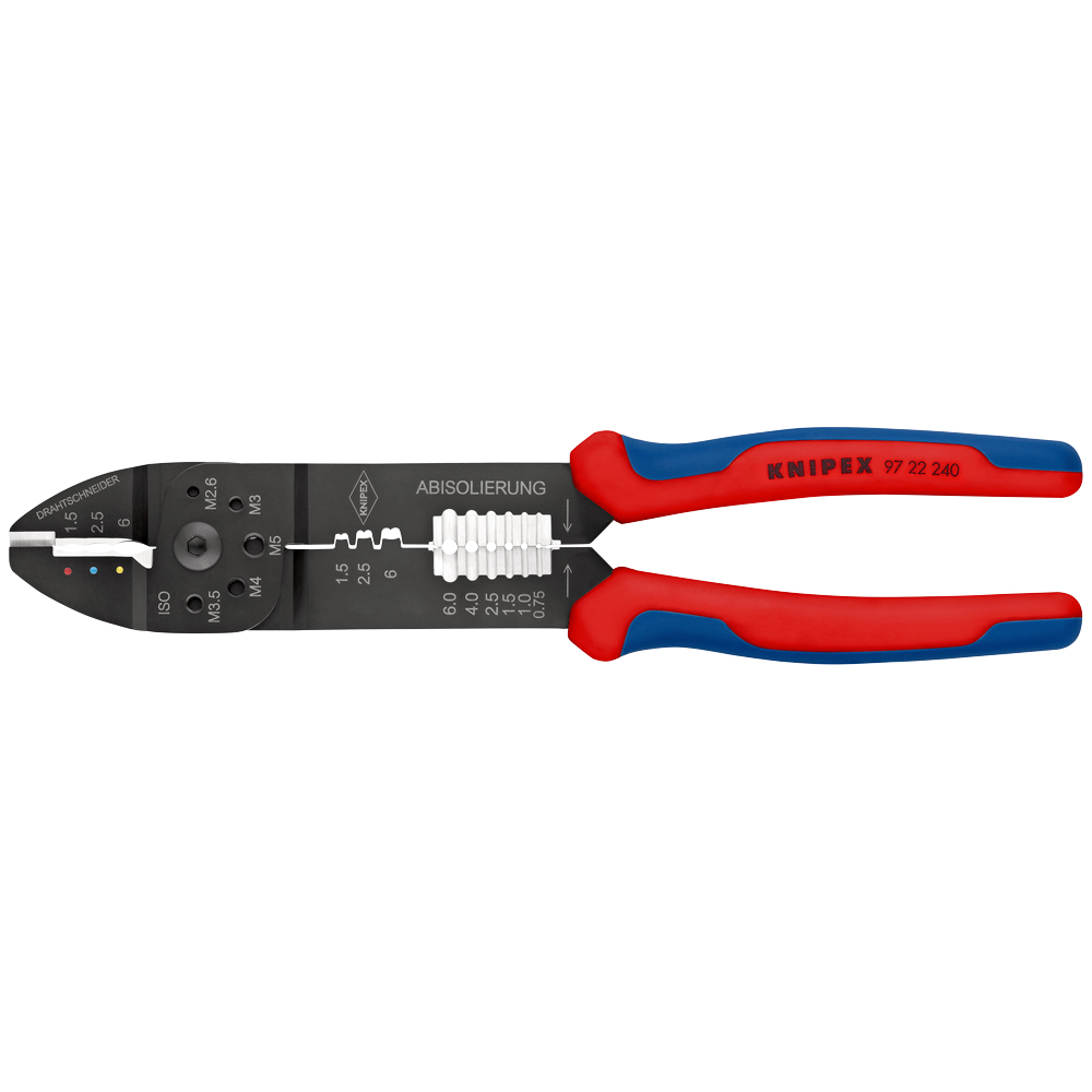 Crimpzange 240 mm, Oval + F-Crimp, schwarz lackiert