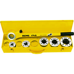 Rems-Eva Kluppe R 3/8 - 1 1/4",in Stahlblechkassette,mit Ratschenhebel