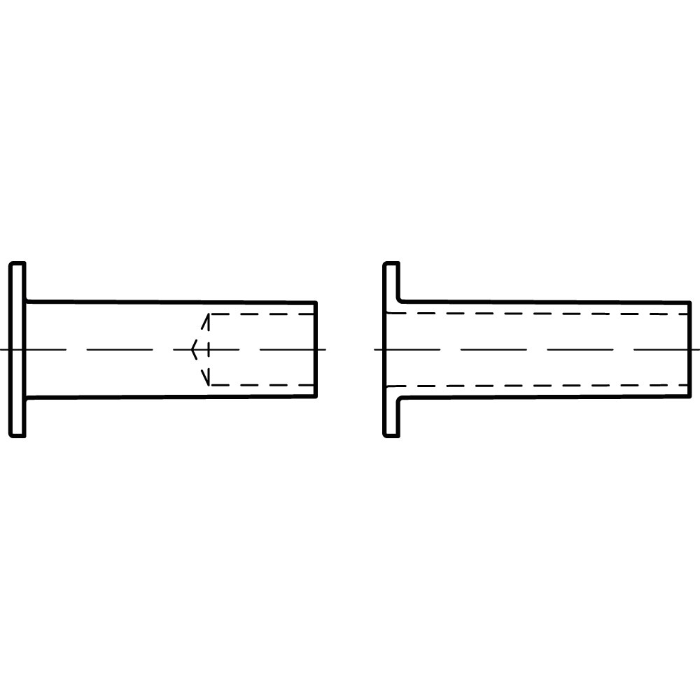 Hohlniete DIN 7338 CU FORM B KUPFER BLANK UNVEREDELT