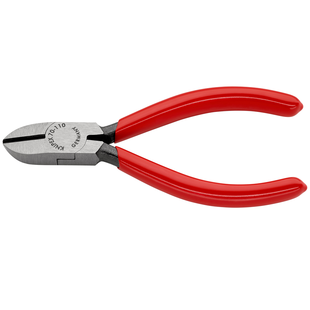 Seitenschneider, PVC Griff, schwarz atramentiert, poliert, Länge: 110mm