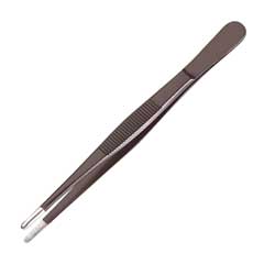ESD-Halbrund-Pinzette 145mm geriffelte Spitzen,rostfrei,antimagnetisch