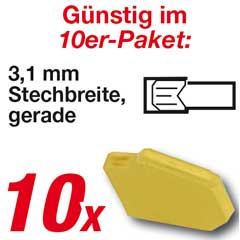 10 Stück TIN-HM-Abstechplatte 3,1mm gerade,Universalsorte,für alle Stähle