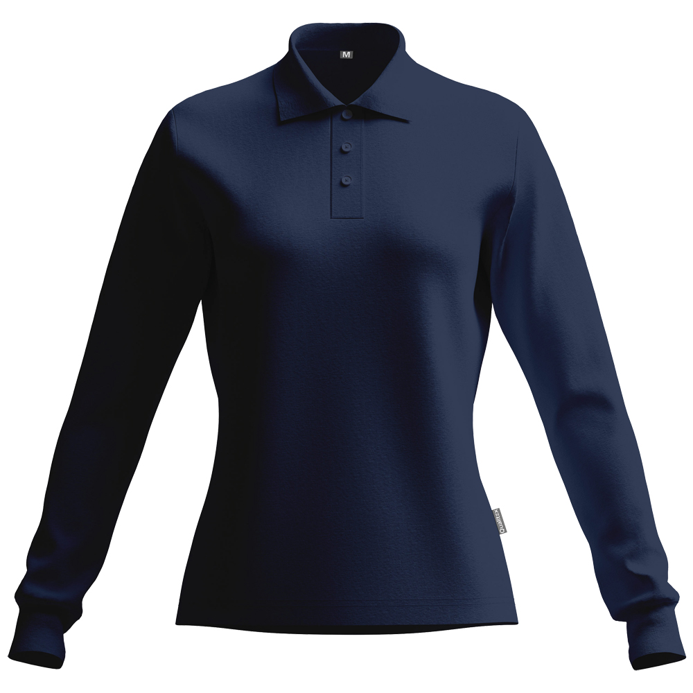 IND Poloshirt langarm marineblau, Damenmodell, Größe: S