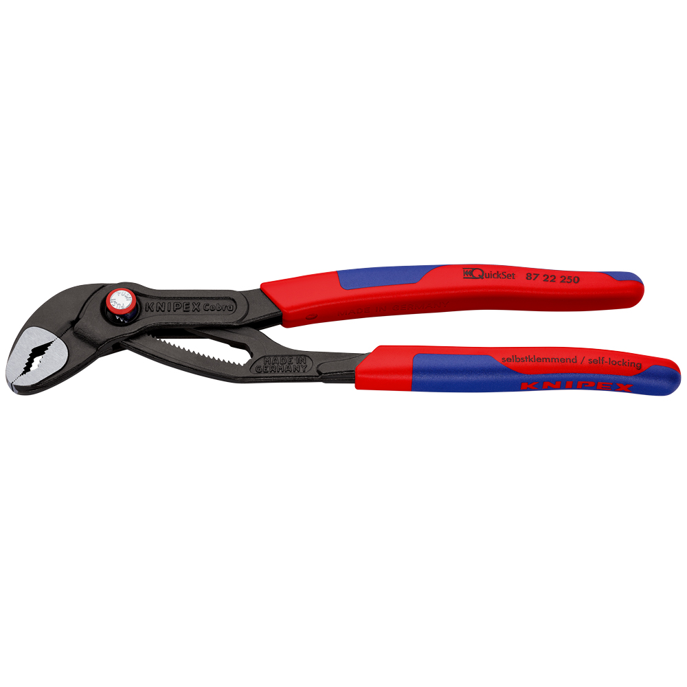 KNIPEX Cobra® QuickSet 250 mm, MK-Hülle Hightech-Wasserpumpenzange, poliert