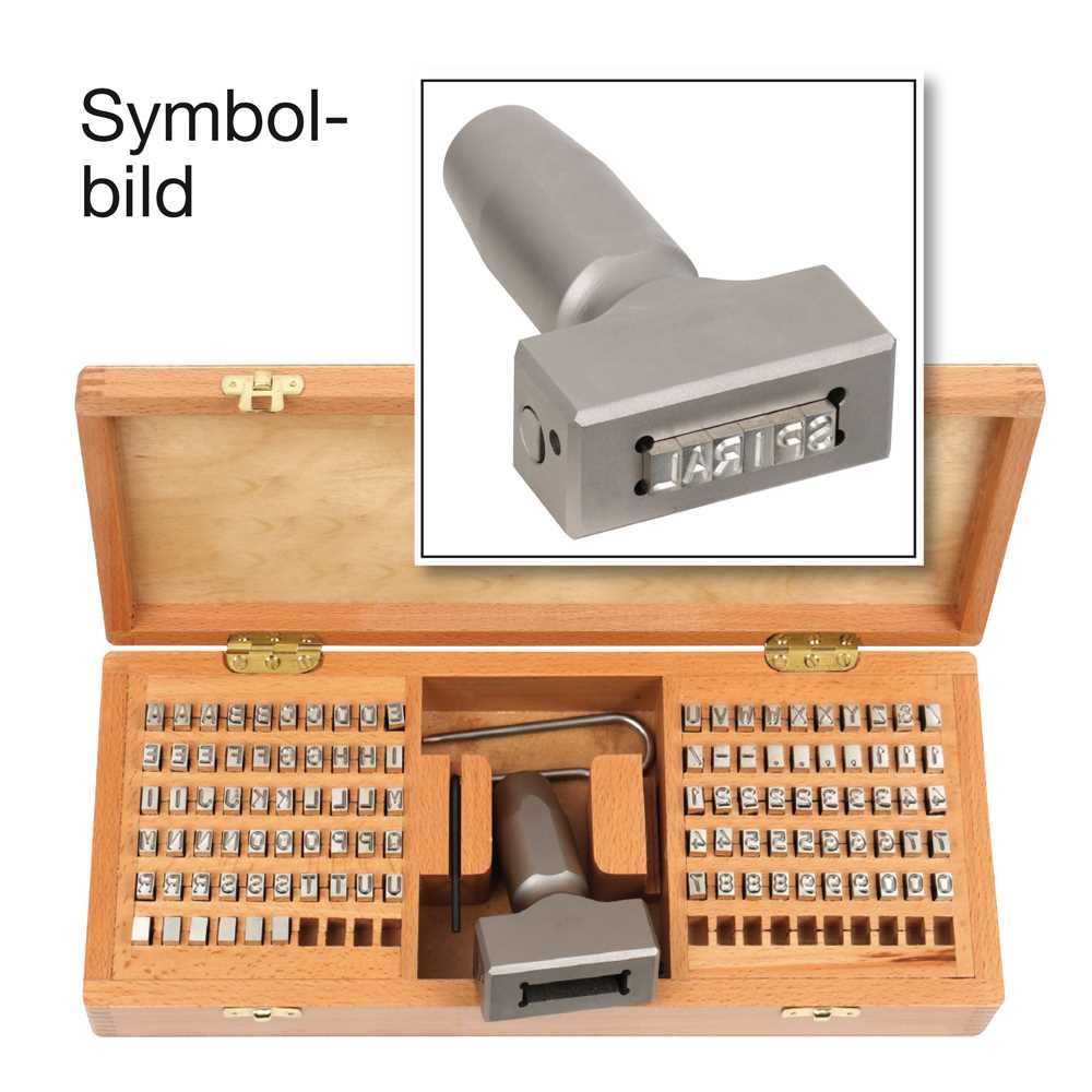 Signier-Satz mit Halter 6mm Schrifthöhe gehärtet,Chrom-Molybdänstahl