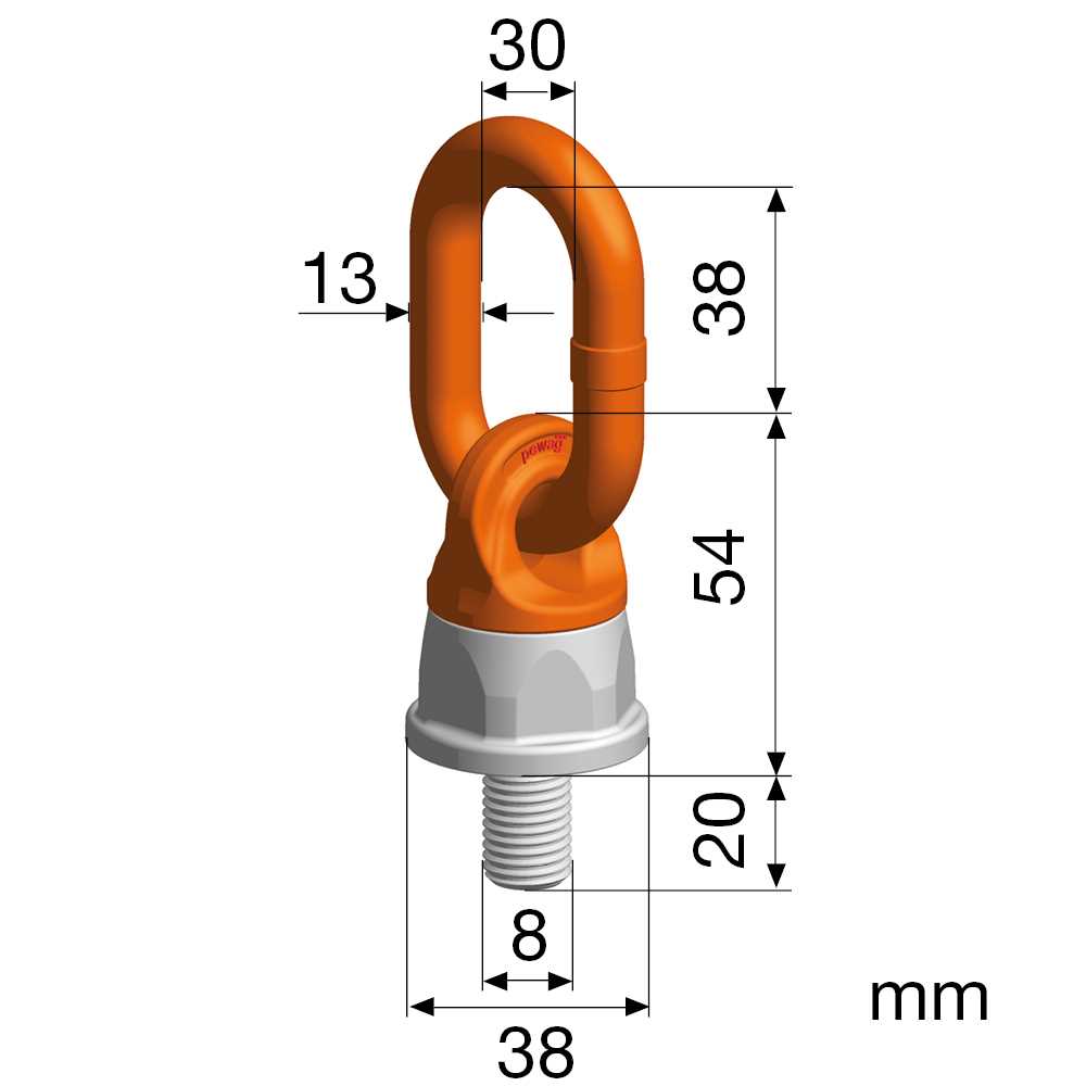 Anschlagpunkt PLD, unter Last drehbar, Gewinde : M8mm, Tragfähigkeit: 300kg