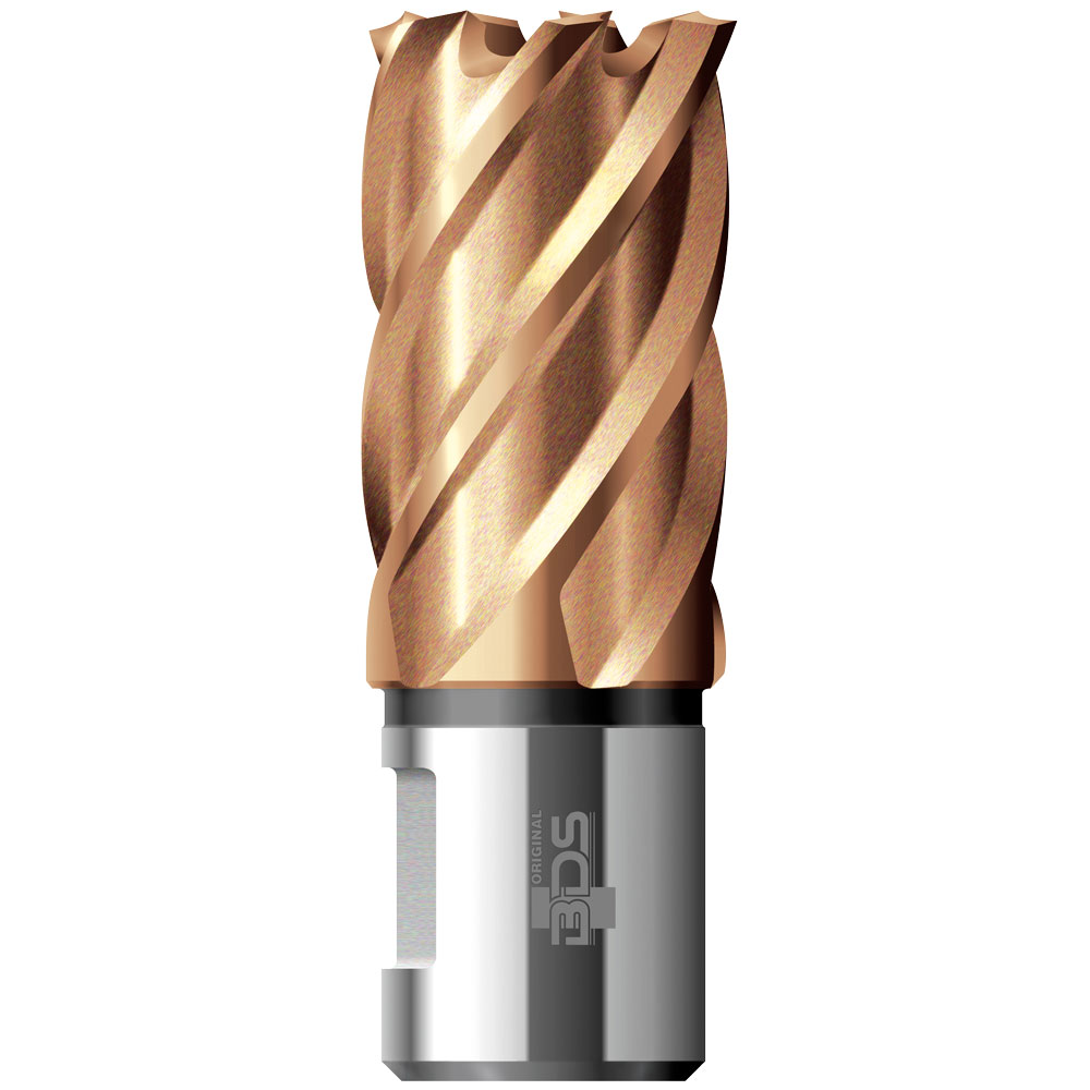 Kernbohrer HSS-G TIN  Schnitttiefe 30mm Weldonschaft 19mm, für Stahl