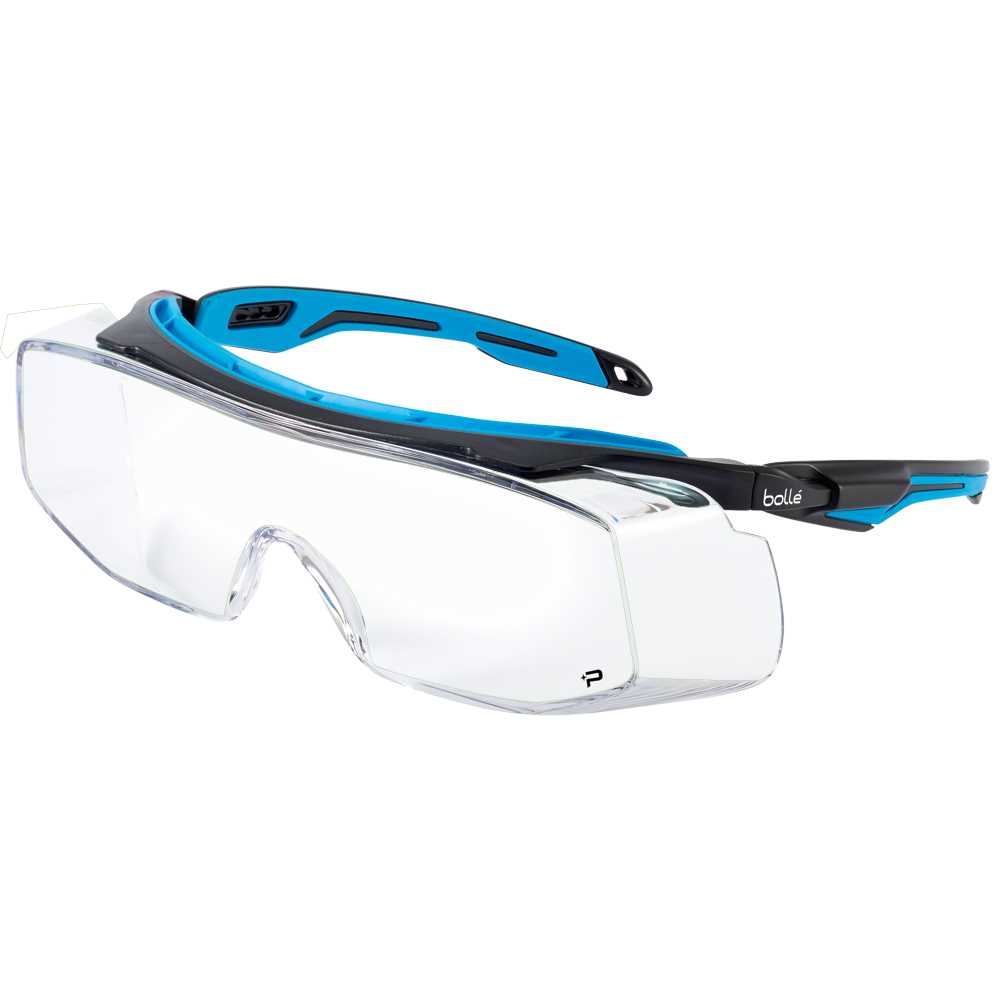 Bügelschutzbrille TRYON OTG EN 166 2C-1,2 UV-Schutz, blau/schwarz