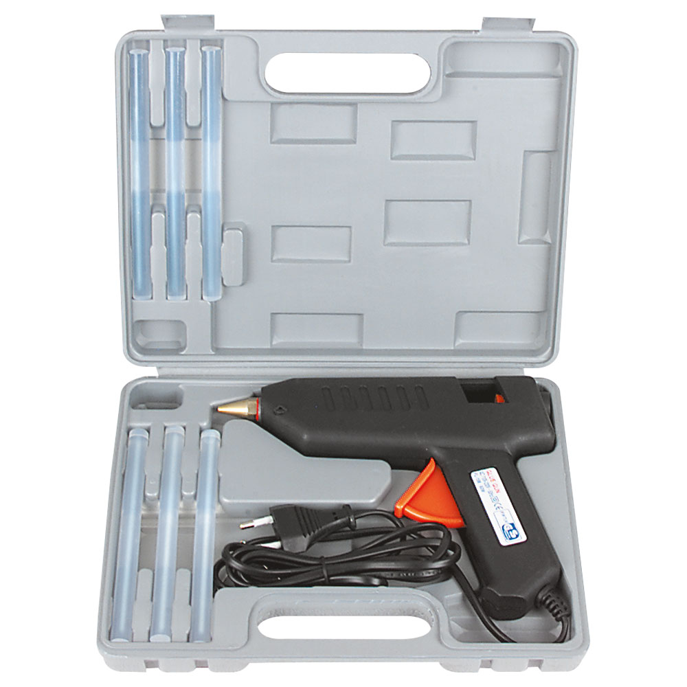 Heißklebepistole 230V, 25W mit Koffer mech. Vorschub, inkl.Klebestiften